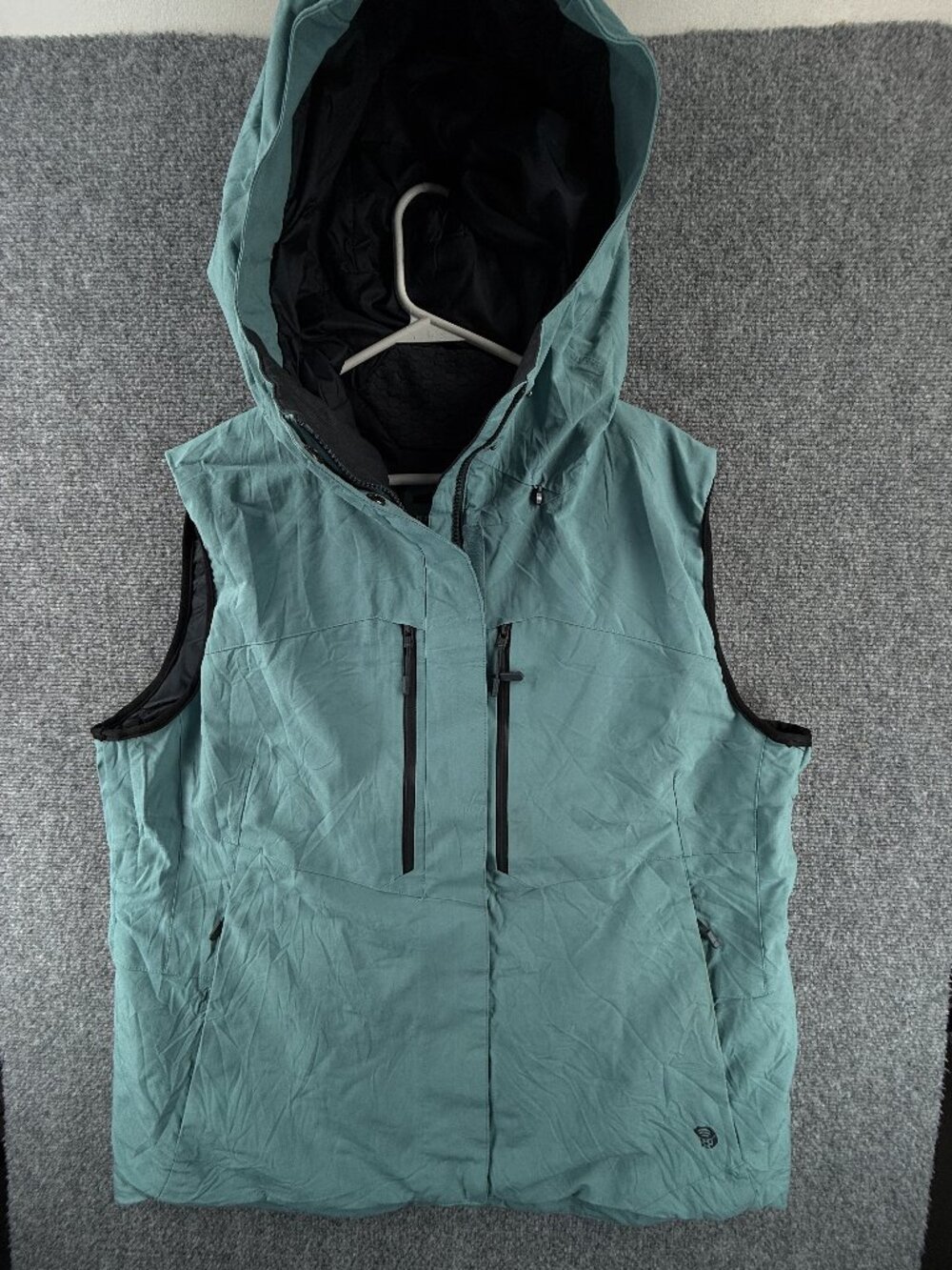 Mountain Hardwear Recco Chemicky Blue Hooded Vest XL Polyester Nylon Hiking